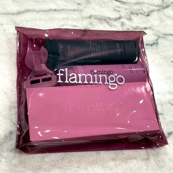 Flamingo Other - Flamingo * Travel Shave Kit * NWT * Razor*Holder*Shave Cream*Moisturizing Lotion